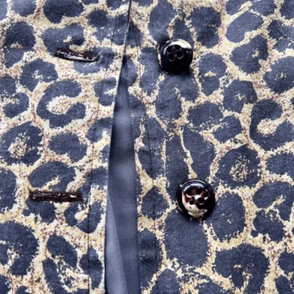 Womens Custom made Leopard Print Button Front Long Sleeve Coat Size Medium - Picture 3 of 9